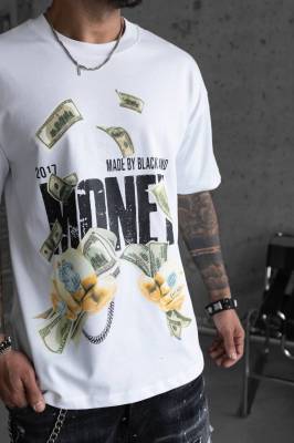 Мъжка тениска oversize MONEY MAKE код 499